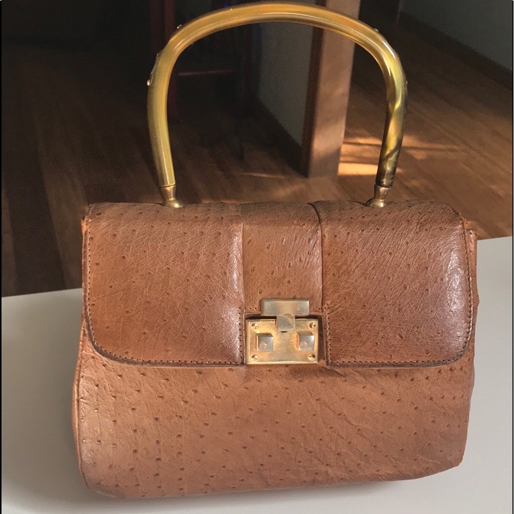 Vintage Ostrich Leather Handbag